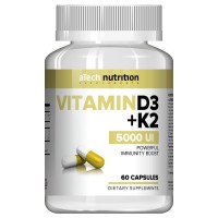 Витамин D3 5000 МЕ + К2 50 мкг, (60капc)